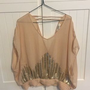 Sequined open back top